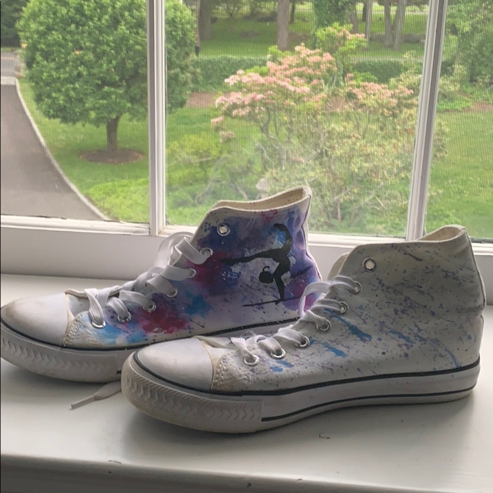 Splatter painted gymnastics convers